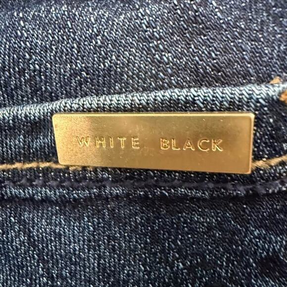 White House Black Market TheStraight Crop Embellished Denim Jeans Womens 0P Blue - Picture 8 of 10